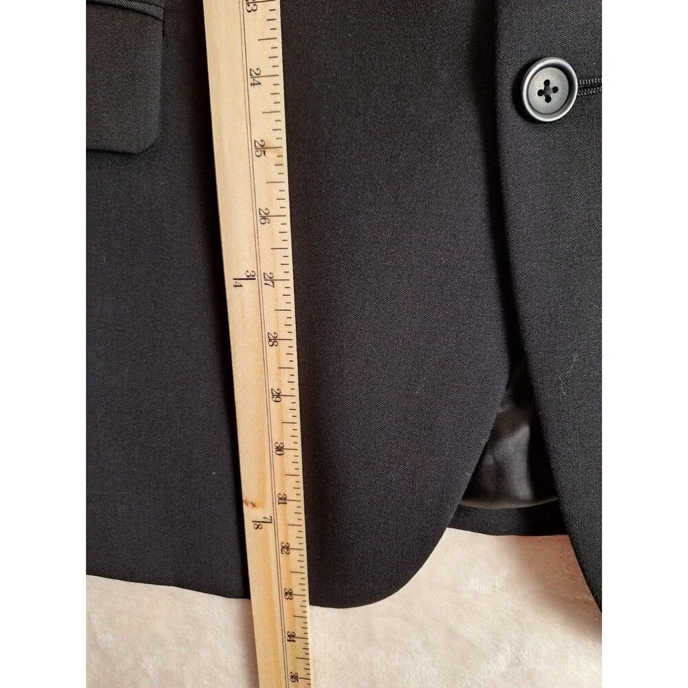 Joseph & Feiss Blazer Mens 48R Black Wool 2-Button Suit Jacket Sport Coat